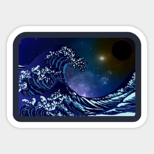 Under the Wave off Kanagawa Black Hole Sticker